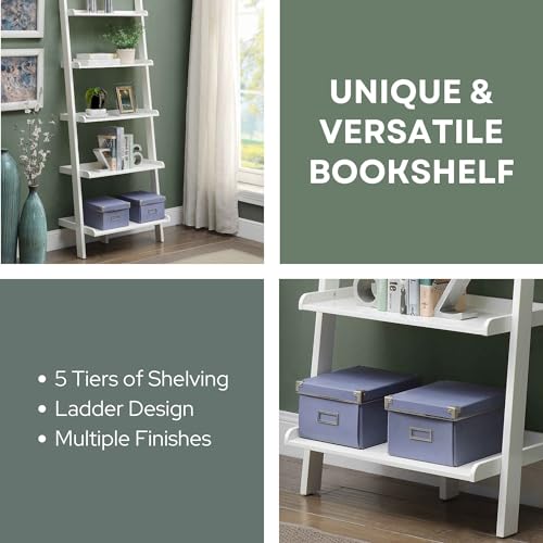 Convenience Concepts French Country Bookshelf Ladder, White - color: White