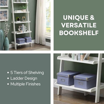 Convenience Concepts French Country Bookshelf Ladder, White - color: White
