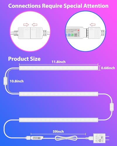 ASOKO 200 Lumens RGB Under Cabinet Light Plug in, 3 Pack - color: Multicolor RGB, size: Manual switch-3 pack