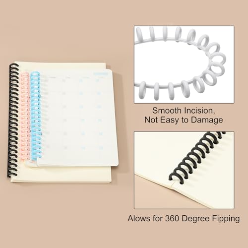 PATIKIL 8.5mm(1/3") Plastic Spiral Binding Coils, 30 Pcs Binding Spirals 20-25 Sheet Capacity Binding Spirals for Binding Paper Sheets, White - color: White, size: 8.5mm(1/3")