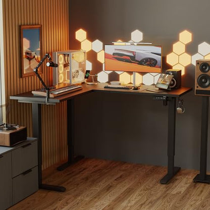Agilestic L Shaped Electric Standing Desk Adjustable Height, 59Inch, Black - color: Black, size: 59 x 48 Inch