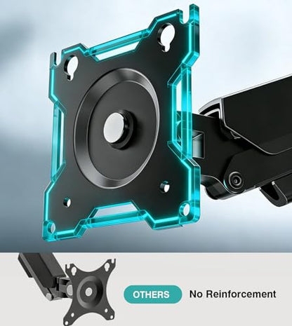 Single Monitor Arm, Monitor Mount for 17-32 inch Screens Gas Spring Adjustable Monitor Stand, Vesa Mount with Clamp and Grommet Aluminum Base - Fits 4.4 to 22lbs LCD Computer Monitors AX09DB01-1 - size: Single monitor arm