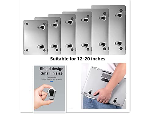 Portable Invisible Laptop Stand - 2PCS zinc Alloy Laptop mini Stand Heat Dissipation pad, Laptop Lifter Suitable for 12-20 inch Laptop - color: Silver