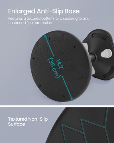 SONGMICS Ergonomic Wobble Stool, Height Adjustable Swivel Balance Chair - color: Ink Black (Fabric Upholstery), size: 14.2"D x 14.4"W