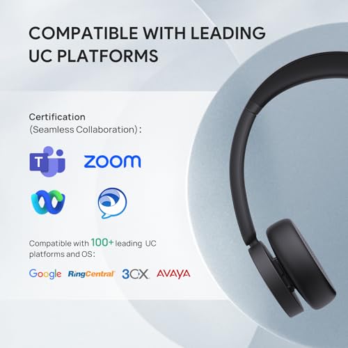 Yealink BH70 UC Wireless Bluetooth Headset with AI Microphone Flip-to-Mute - color: Black (UC), style: Dual (USB-C to A)