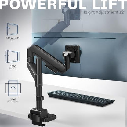 VIVO Heavy Duty Ultrawide Monitor Arm with Pole, 57 inch Screens up to 59.4 lbs, Desk Mount TV and Monitor Stand Designed for Samsung Odyssey Ark, Neo G9, ViewFinity S9, and More, Black, STAND-GT57T