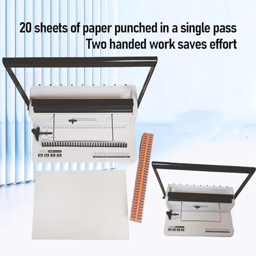 Coil Binding Machine with Electric Coil Inserter, 20 Sheet Punch 140 Sheet Binding 34 Square Holes Coil Binding Machine with 12Pcs 12mm Coils 50 Sheet A4 Covers for A4A5