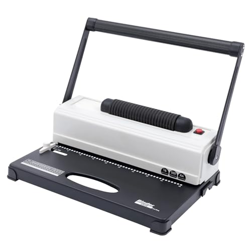 Electric Binding Machine Hole Punch Binding Machine with Sturdy Metal Construction, 250 Sheets Capacity, Coil Binder for Wire Binding