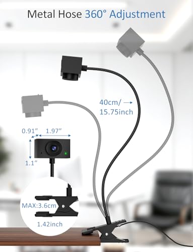 Webcam for PC, Streaming Camera, Web Camera for Desktop/Laptop Computer Webcam with Microphone, Plug and Play USB Web Cam with Bracket, Manual Focus, for Live Streaming, Video Calls