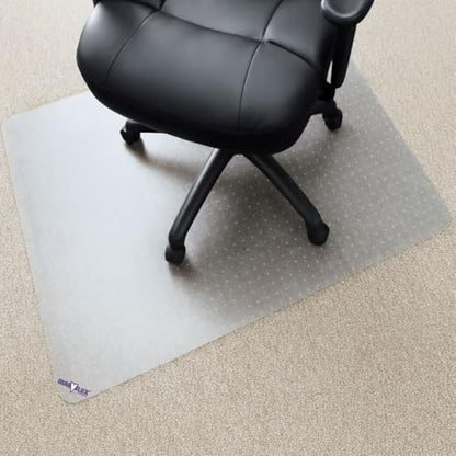 Marvelux Office Chair Mat for Low Pile Carpets 45" x 53” Clear Vinyl Protector Mat for Under Desks, Rectangular PVC Carpeted Floor Mat for Gaming Chairs and Computer Desks - size: 45" x 53"