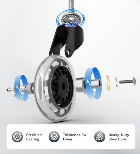 FLEXISPOT Heavy-Duty Office Chair Casters, 3", Set of 5