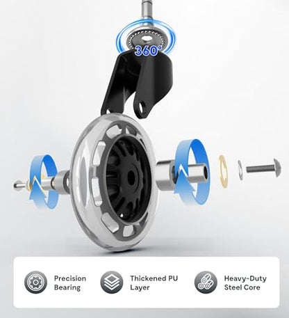 FLEXISPOT Heavy-Duty Office Chair Casters, 3", Set of 5