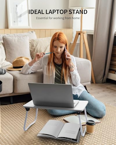 Ruxury Foldable Lap Desk Laptop Stand Bed Desk Table Tray, Breakfast Serving Tray, Portable & Lightweight Mini Table, Lap Tablet Desk for Sofa Couch Floor - White - color: Matte White