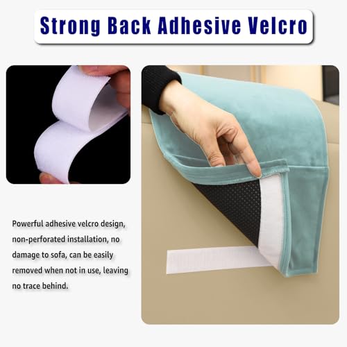 Velvet Recliner Headrest Pillow, Non-Slip Neck Support,Light Blue - color: Light Blue