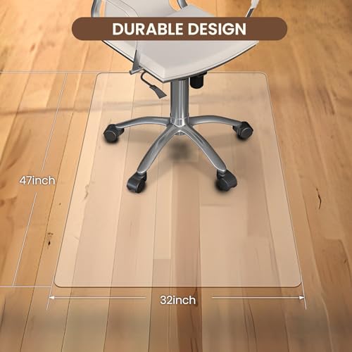Office Chair Mat for Carpet & Hardwood Floor, 47"x32" Heavy Duty (1/7" Thick) Flat Shipping - size: 47“x32”×1/7“(2Pack)