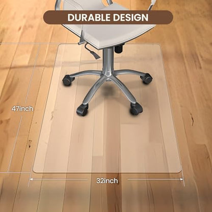 Office Chair Mat for Carpet & Hardwood Floor, 47"x32" Heavy Duty (1/7" Thick) Flat Shipping - size: 47“x32”×1/7“(2Pack)