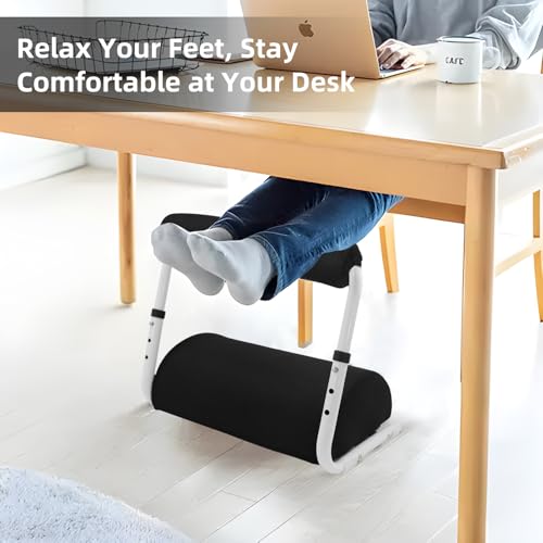 Adjustable Foot Rest Under Desk Footrest Wide Leg Rest 3 Height Positions with Detachable Foam Cushion for Desk Office Gaming Chairs - size: Hemi-cylinder