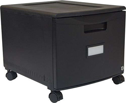 Storex Single-Drawer Mobile Filing Cabinet, 1 Legal/Letter-Size File Drawer, Black, 14.75" X 18.25" X 12.75" - color: Black, size: 1-Pack, style: 1-Drawer, With Casters