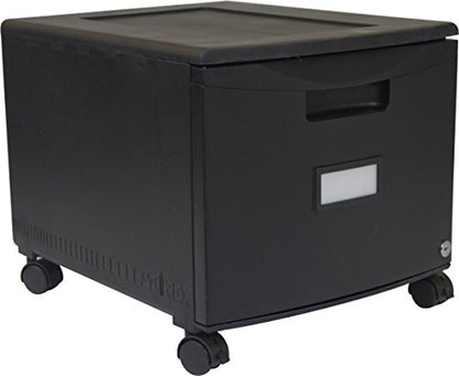 Storex Single-Drawer Mobile Filing Cabinet, 1 Legal/Letter-Size File Drawer, Black, 14.75" X 18.25" X 12.75" - color: Black, size: 1-Pack, style: 1-Drawer, With Casters