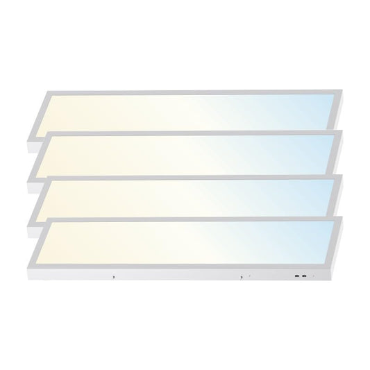1x4FT Led Flat Panel Light Surface Mount Ceiling Light, 5CCT 3000K/3500K/4000K/5000K/6500K 120V TRIAC Dimmable, 30W/40W/50W 6250Lumens, Flush Mount or Drop Ceiling for Office Kitchen Garage, 4 Pack - size: 4 PACK