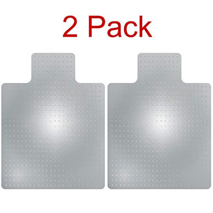 Marvelux 36" x 48" Heavy Duty Polycarbonate Office Chair Mat with Lip for Carpets, 2 Pack, Clear Carpet Protector for Low, Standard and Medium Pile Carpeted Floors, Shipped Flat, Multiple Sizes - size: 36" x 48" (With Lip) 2 Pack