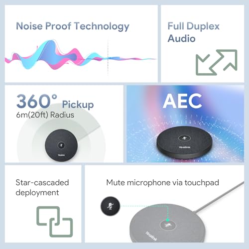 Yealink UVC40 E2 & VCM35 Expansion Mic Bundle 4K Video Conference System | All-in-One Video Bar for Small to Medium Meeting Rooms, 8 Microphone Arrays, AI Auto Framing, Full-Duplex HD Audio Video