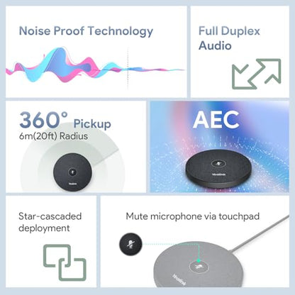 Yealink UVC40 E2 & VCM35 Expansion Mic Bundle 4K Video Conference System | All-in-One Video Bar for Small to Medium Meeting Rooms, 8 Microphone Arrays, AI Auto Framing, Full-Duplex HD Audio Video