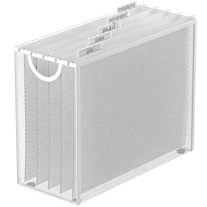 Sinboun Hanging File Organizer Includes 5 Hanging Folders for Office, White - color: White