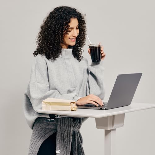 TopJob ANYDESK FOLD Mobile Standing Desk, Portable with Lockable Wheels, Foldable Stand Desk, Rolling Computer Workstations, Used for Home, Couch Side Table, Bedside Table in Bed Room Kitchen - color: Mist
