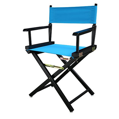 Casual Home 18" Director's Chair Black Frame-Turquoise Canvas - color: Black Frame/Turquoise Canvas, size: 18" - Classic Height, style: Black Frame