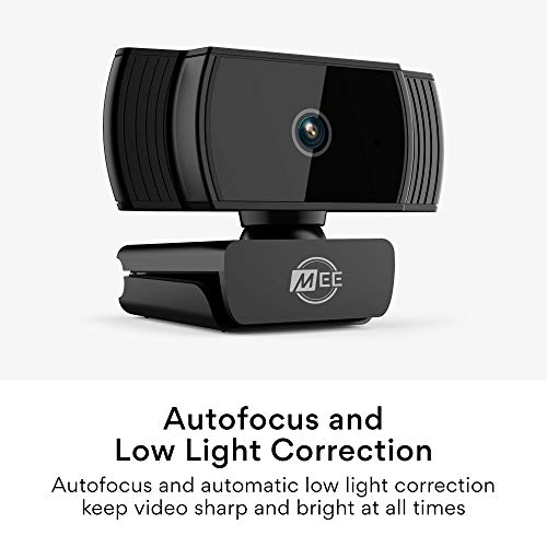 MEE Audio C6A 1080p HD Webcam with Microphone, Autofocus, Low Light Correction, 360° Rotation; USB Streaming Web Camera for Video Calling via Zoom/Hangouts/Skype on Computer PC Mac Laptop Desktop - style: 1080p