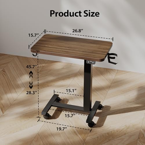 Agilestic 26*16 Inch Height Adjustable Electric Standing Desk, Dark Walnut | Sit Stand Up Computer Desk, with Wheels, Memory Presets, Stable Steel Frame, 88 lbs, Home Office, Studying - color: Dark Walnut, size: 26 x 16Inch