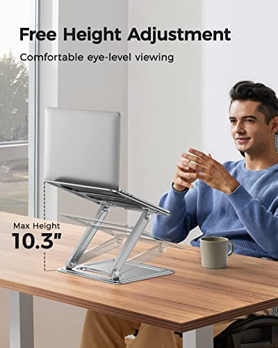 LORYERGO Adjustable Laptop Stand, Portable for 17.3inch Laptops, Holds Up to 17.6lbs, Ergonomic Posture & Heat Dissipation - color: Sliver