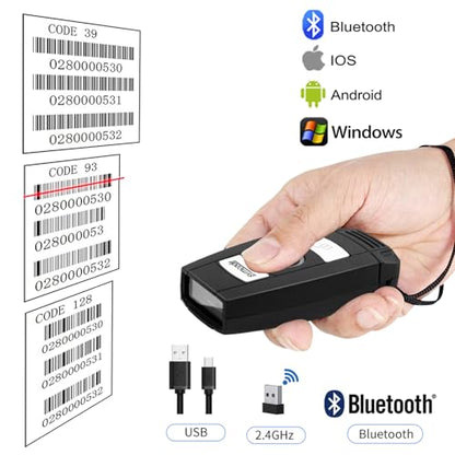 2D QR Barcode Scanner Omnidirectional Hands-Free USB Automatic Barcode Reader for Mobile Payment Computer Screen Scan - color: Black