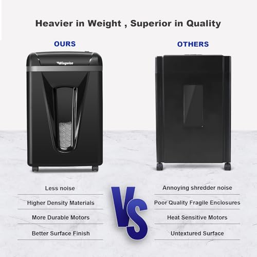 Wingwise 9 Sheets Micro Cut Paper Shredder for Home Office | P-5, 10 Mins Runtime, 5.8 gal, Shreds CDs & Credit Cards