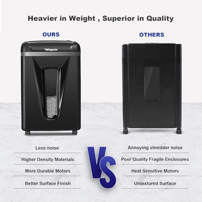 Wingwise 9 Sheets Micro Cut Paper Shredder for Home Office | P-5, 10 Mins Runtime, 5.8 gal, Shreds CDs & Credit Cards