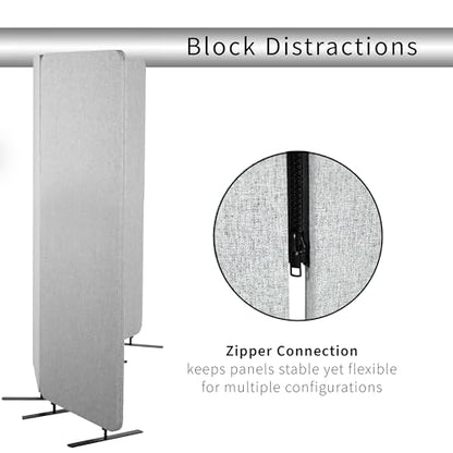 VIVO Gray Freestanding 72 x 56 in Privacy Panel, PP-3-S072G - color: Gray, size: 72" wide, 56" Tall