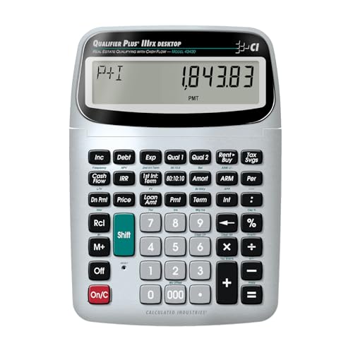 Calculated Industries 43430 Qualifier Plus IIIfx Desktop PRO Calculator | Real Estate Mortgage Finance, Clearly-Labeled Keys, Buyer Pre-Qualifying, Payments, Amortizations, ARMs, Combos, FHA/VA