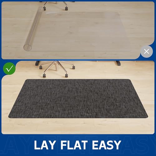 Office Chair Mat for Hardwood & Tile Floor, 46" x 72" Anti-Slip Desk Chair Mat, Easy Glide Floor Protector for Rolling Chairs, Floor Mat for Office Chair for Home Office (Black) - color: Black, size: 46'' x 72'' Rectangle