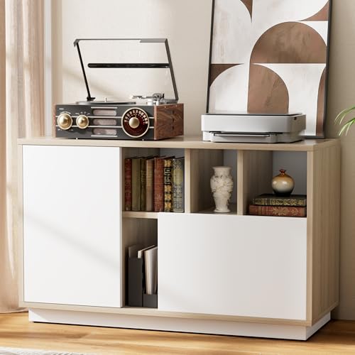 ModernMate 39" File Cabinet with Drawer, Office Storage Cabinet with Door - color: Light Walnut