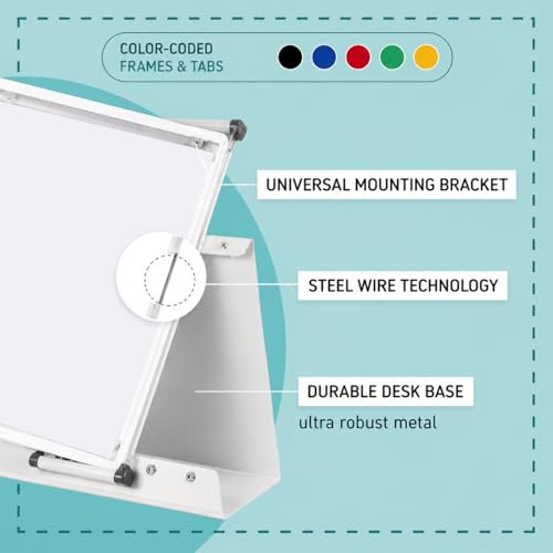 Tarifold Desktop Reference Display System, 50 Pockets, Expandable, White | 50 Double-Sided PVC Pockets, Holds 100 Letter-Size Sheets, Sturdy Metal Base, Quick-Find Indexing, Quick and Easy to Assemble - color: White, size: 50 Pockets