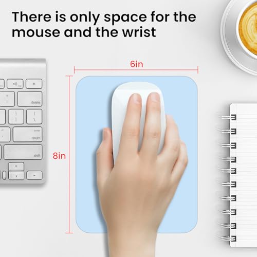 Small Mouse Pad 6 x 8 Inch, Horizontal and Vertical Flexible use. Great for Traveling, Wireless laptops, Keyboard Trays, Offices, etc. (Blue) - color: blue