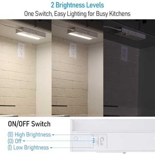 TORCHSTAR 4-Pack 8 Inch 5CCT LED Under Cabinet Lighting Aluminum, White - color: White, size: 8 Inch