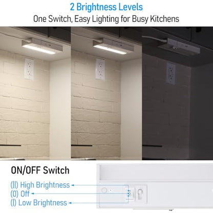 TORCHSTAR 4-Pack 8 Inch 5CCT LED Under Cabinet Lighting Aluminum, White - color: White, size: 8 Inch