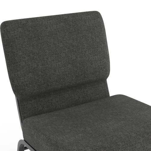 Flash Furniture 4 Pack HERCULES Series 21''W Church Chair in Dark Gray Fabric - Silver Vein Frame - color: Dark Gray Fabric/Silver Vein Frame, size: Set of 4