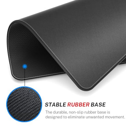MROCO Essential Office & Gaming Mouse Pad, 30% Larger, 8.5” x 11” in, Black - color: Black, size: 11L x 8.5W inches