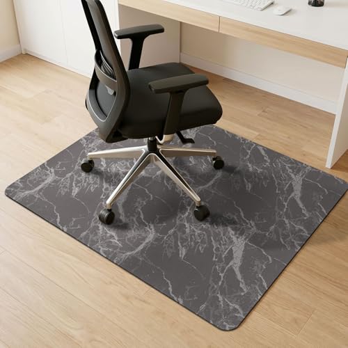 Vaukki Office Chair Mat for Hardwood, 36" x 48" Coffee Computer Floor Mat | PVC Plastic Desk Office Rug for Rolling Chairs, Non Slip Heavy Duty Marble Desk Floor Protector for Office - color: Coffee
