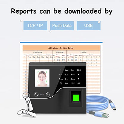 Time Clocks for Small Business,Clock in and Out Machine for Employees,Work Attendance Machine with Face Recognition,Fingerprint Scan,ID Card,for Employee Small Business