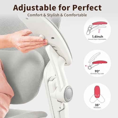MUSSO E80 Muse Petite Ergonomic Office Chair for Women & Small Frames Grey - color: Grey