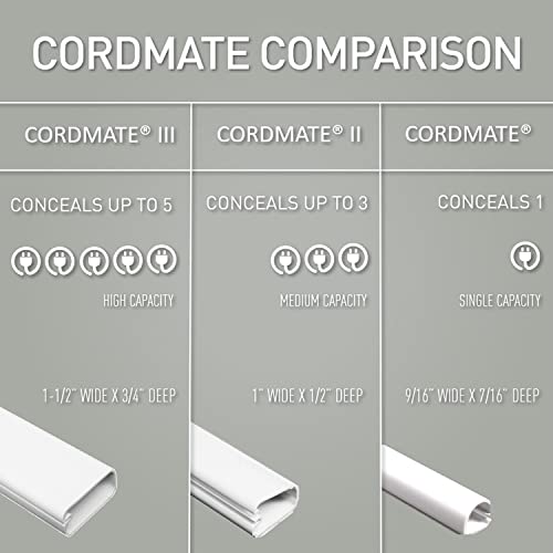 Legrand Wiremold Cordmate Paintable 108 Inch Cord Cover Kit White 17 Piece - style: C110 Sortable - 108 Inches